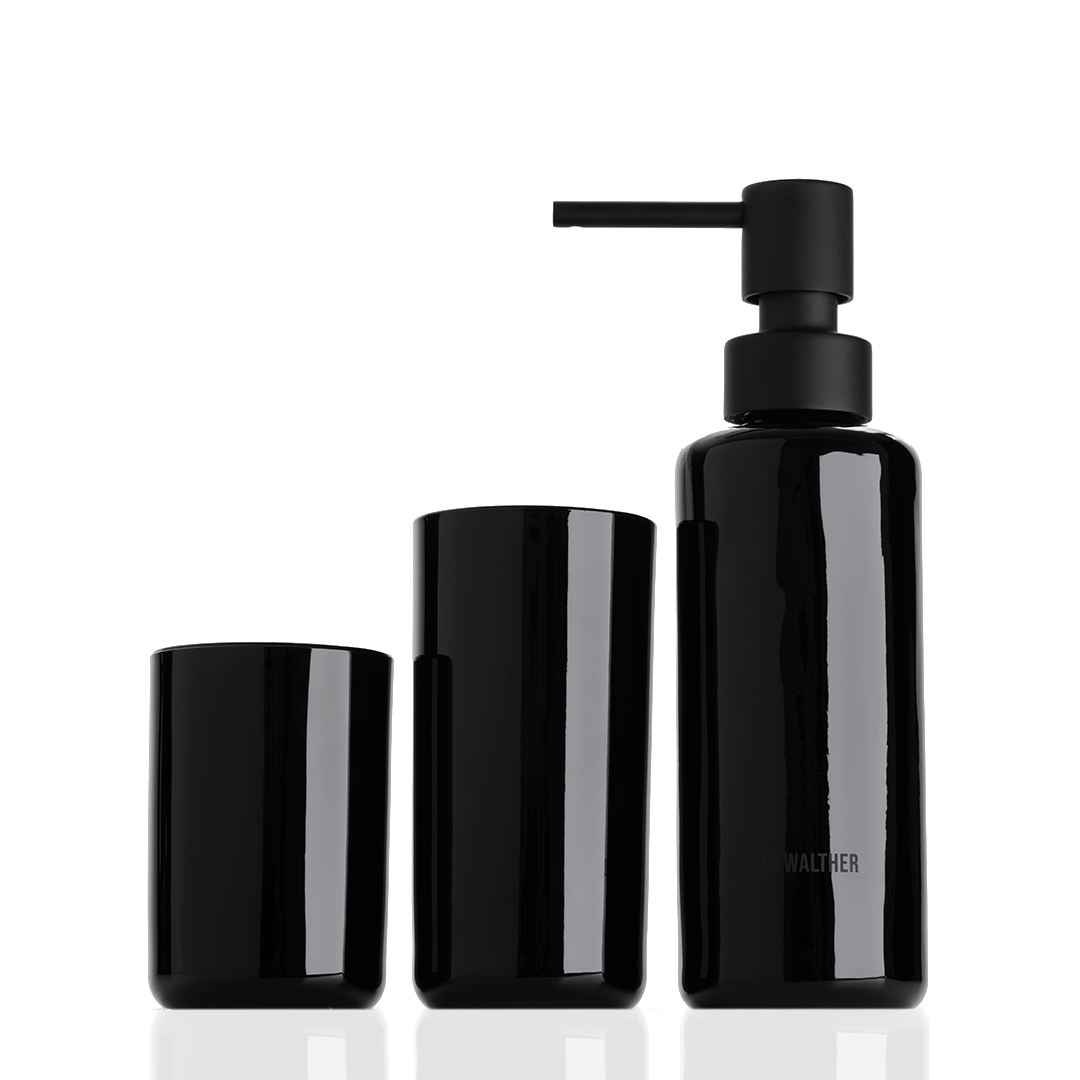 black glass set