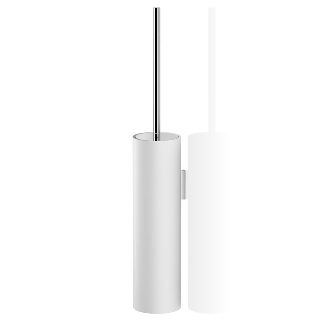 chrome/white toilet brush set