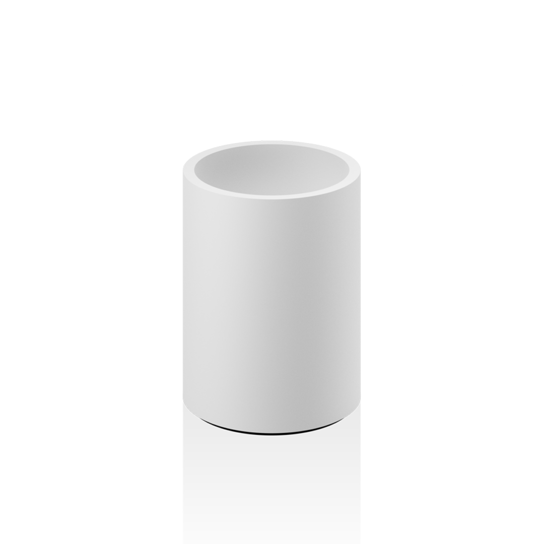 white matte tumbler round