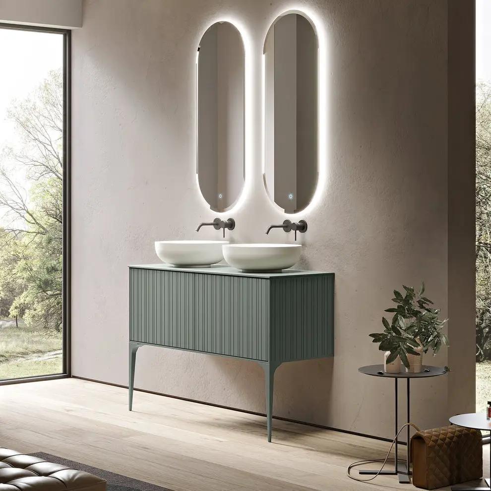 green matte vanity