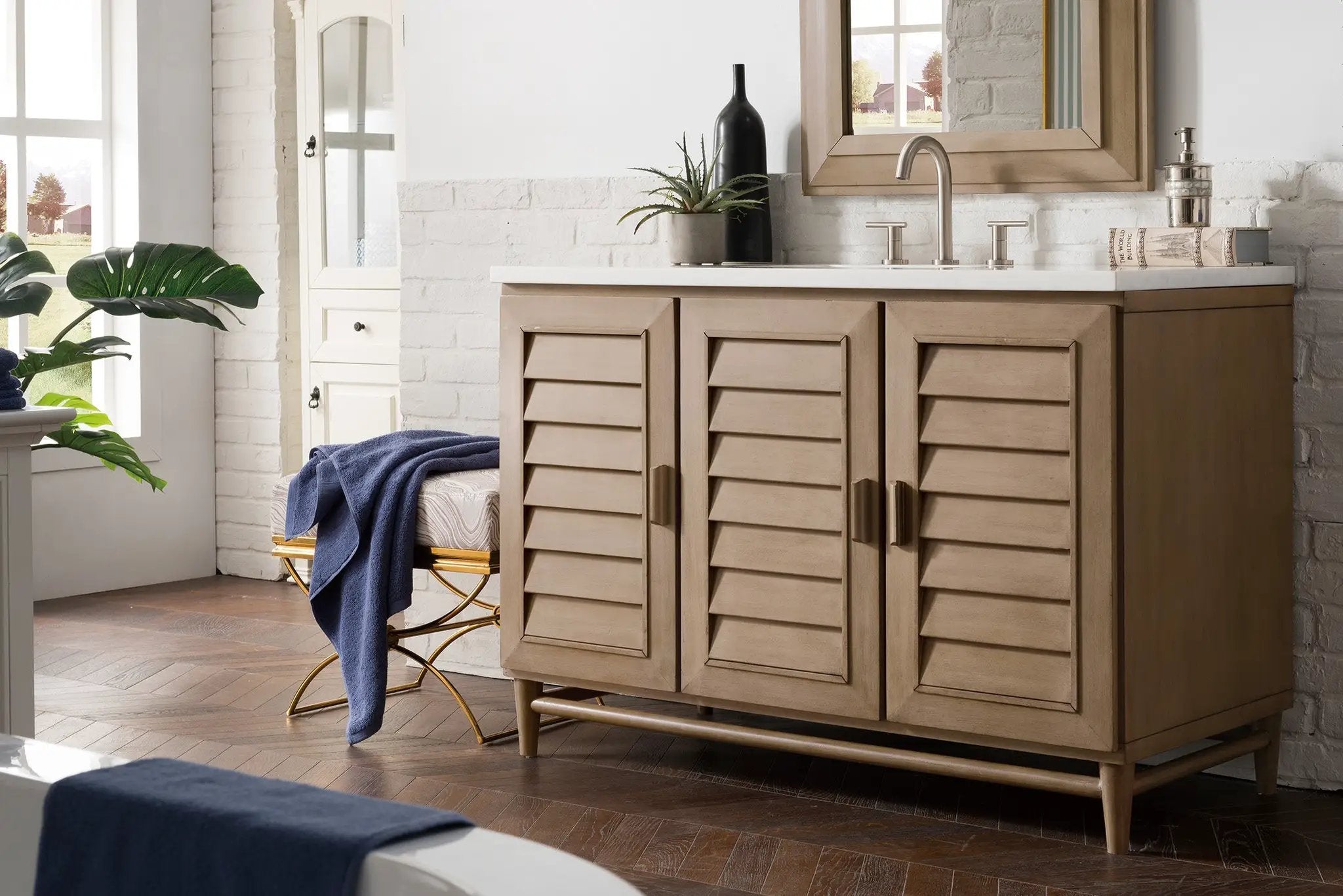 whitewashed walnut vanity