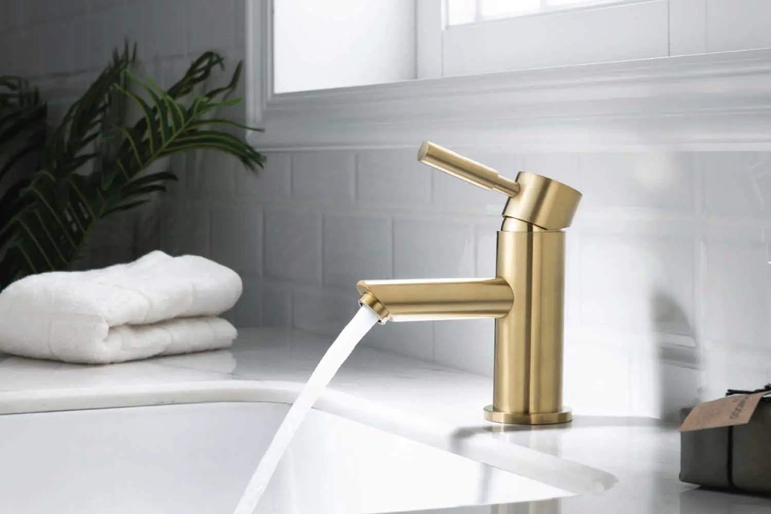 satin brass pvd bathroom faucet