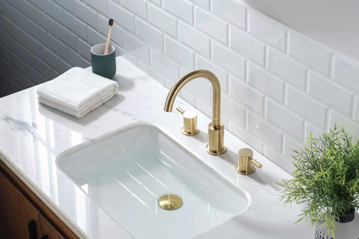 satin brass pvd bathroom faucet