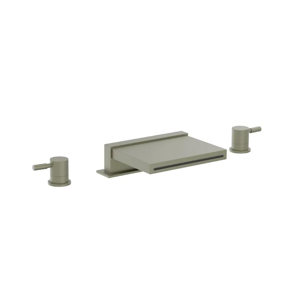 Flusso Serie 100 3 Hole Deck Mount Cascade / Sheet Flow Roman Tub Faucet by Flusso