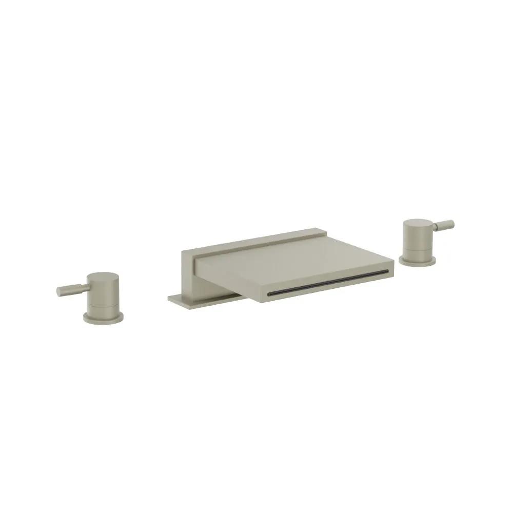 Flusso Serie 100 3 Hole Deck Mount Cascade / Sheet Flow Roman Tub Faucet by Flusso