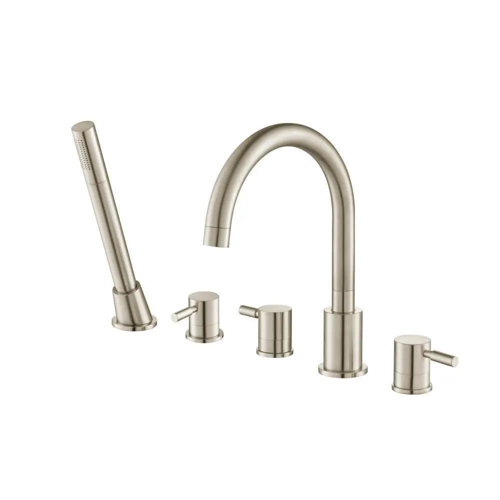 Flusso Serie 100 Five Hole Deck Mounted Roman Tub Faucet with Hand Shower by Flusso