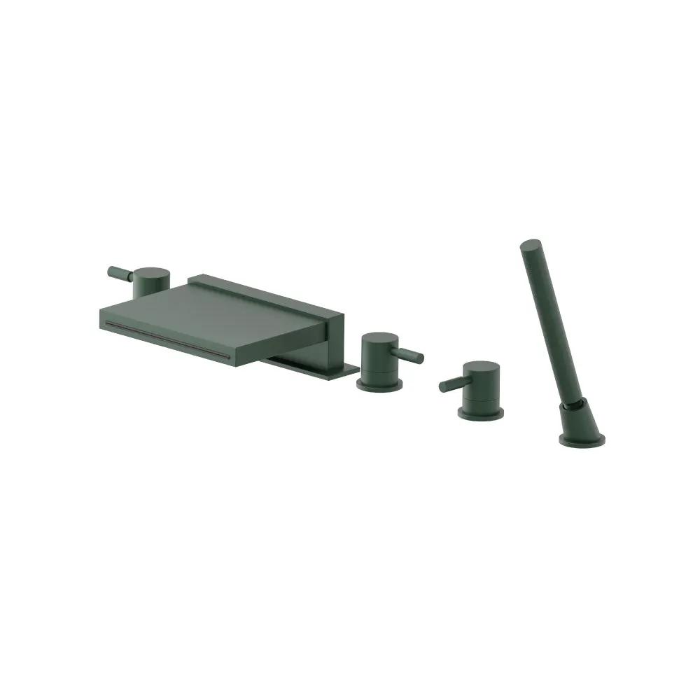 Flusso Serie 100 Five Hole Deck Mounted Cascade Flow Roman Tub Faucet with Hand Shower by Flusso