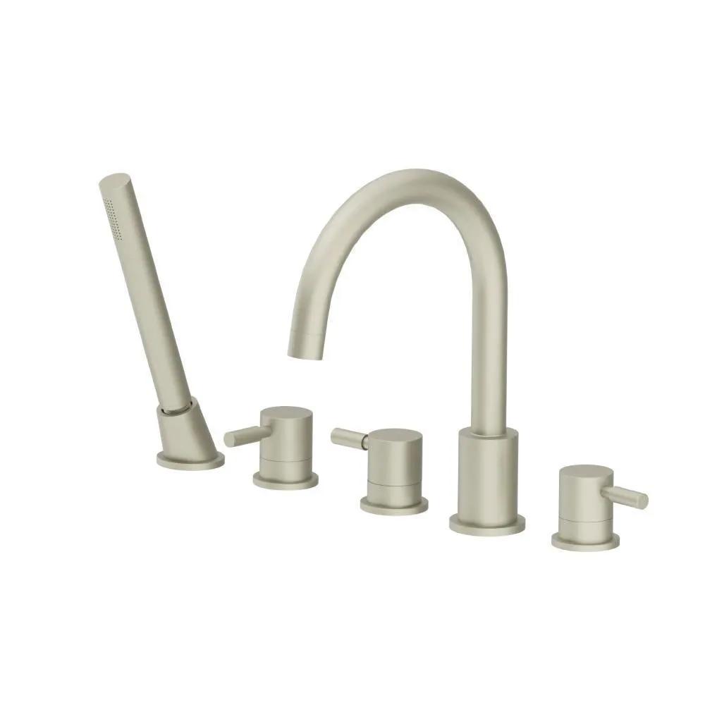 Flusso Serie 100 Five Hole Deck Mounted Roman Tub Faucet with Hand Shower by Flusso