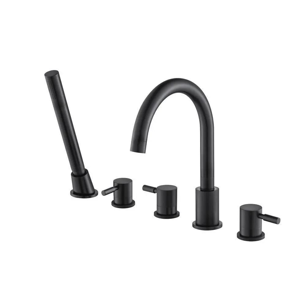 Flusso Serie 100 Five Hole Deck Mounted Roman Tub Faucet with Hand Shower by Flusso
