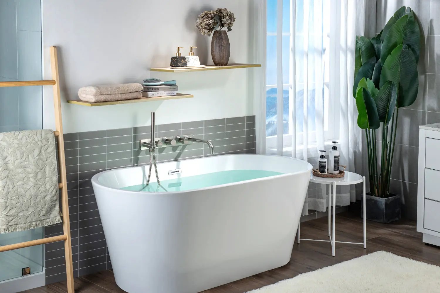 chrome tub filler