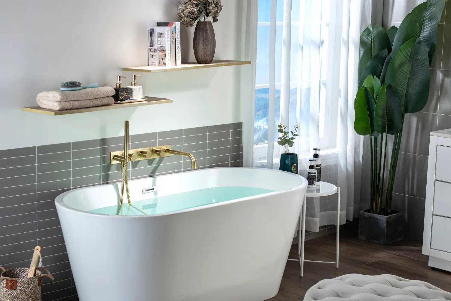 brushed nickel pvd tub filler