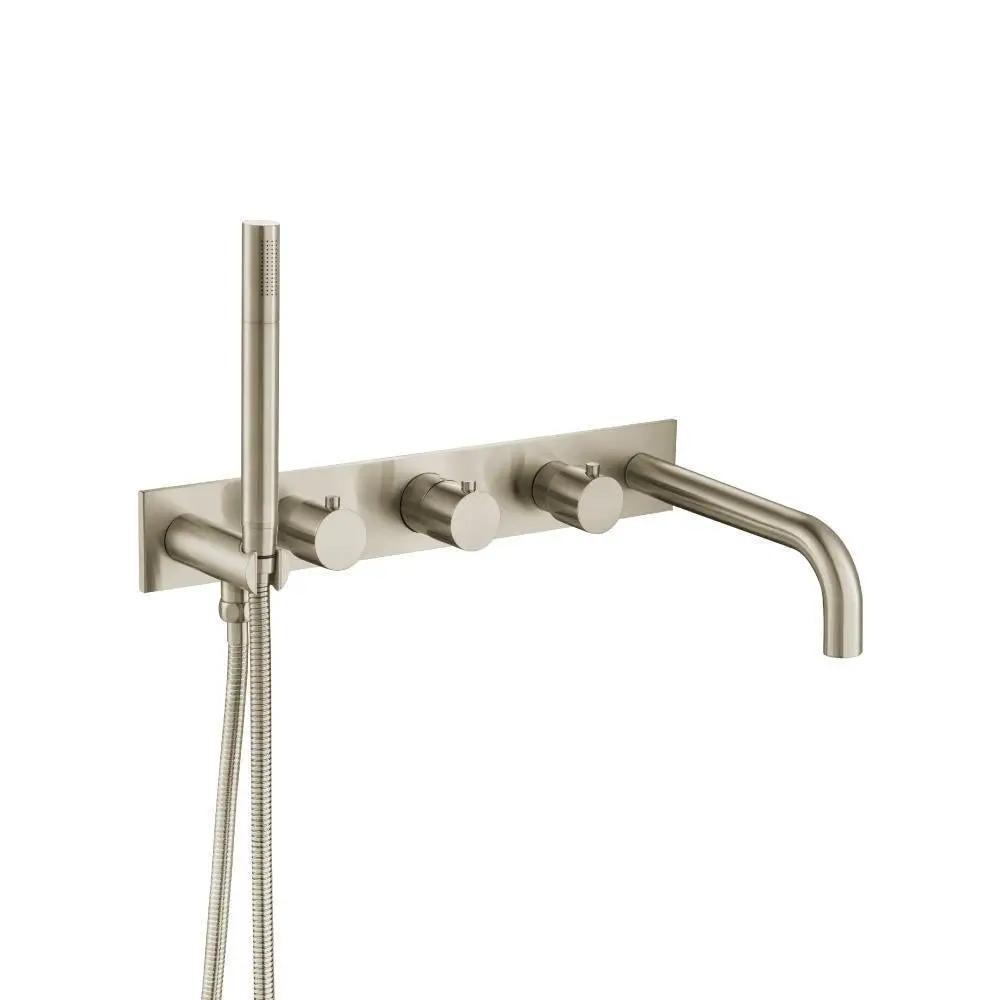 Flusso Serie 100 Trim for Wall Mount Tub Filler with Hand Shower by Flusso