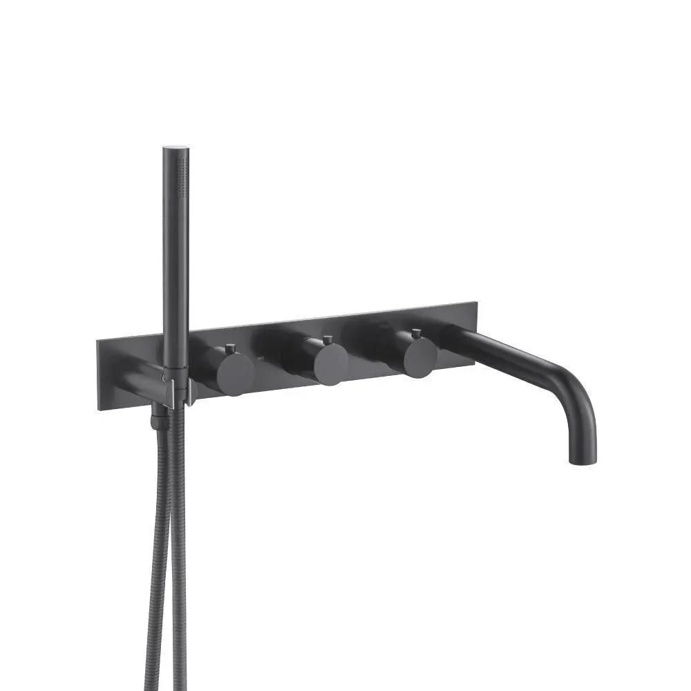 Flusso Serie 100 Trim for Wall Mount Tub Filler with Hand Shower by Flusso