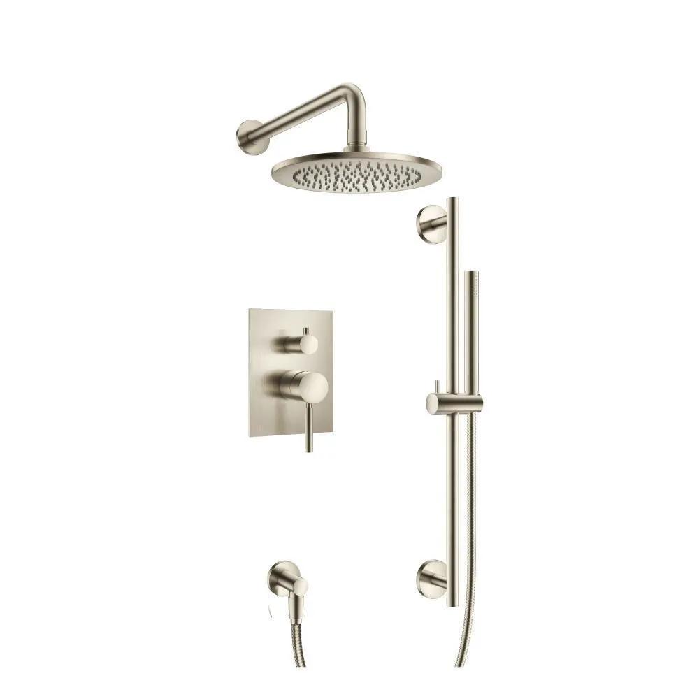 Flusso Serie 100 Two Output Shower Set with Shower Head, Hand Held and Slide Bar by Flusso