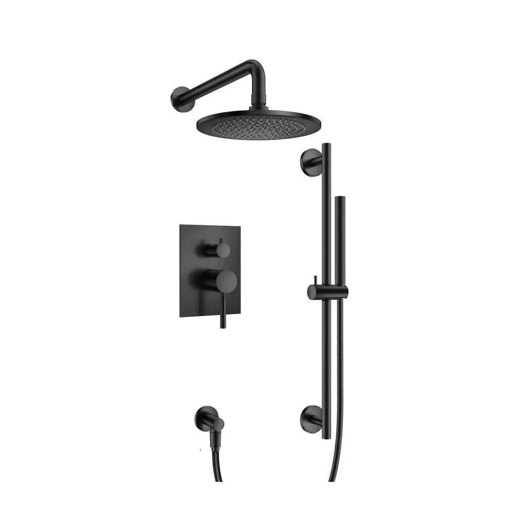 Flusso Serie 100 Two Output Shower Set with Shower Head, Hand Held and Slide Bar by Flusso