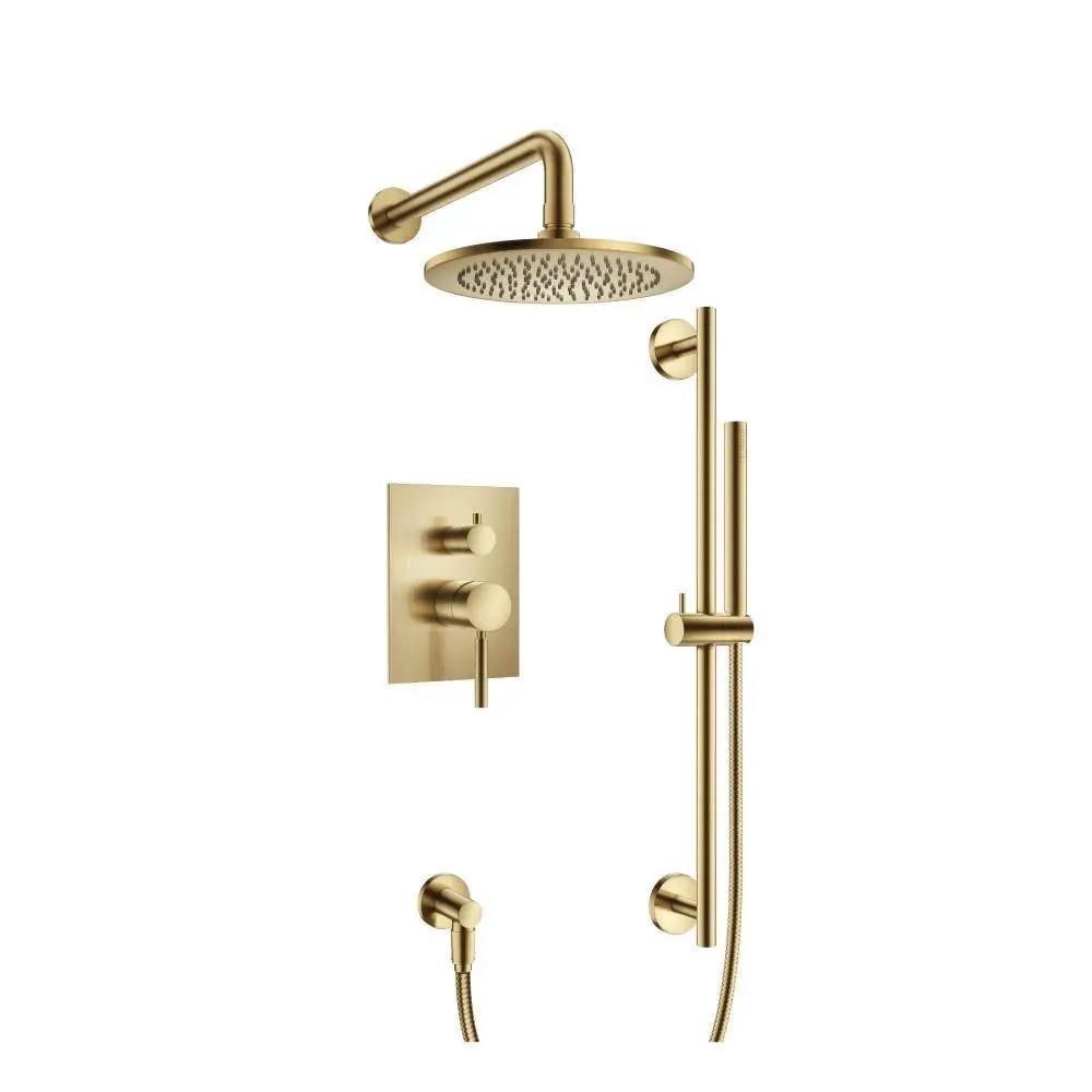 Flusso Serie 100 Two Output Shower Set with Shower Head, Hand Held and Slide Bar by Flusso