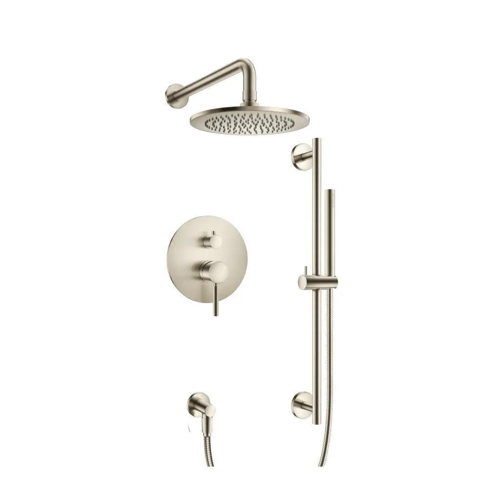 Flusso Serie 100 Two Output Shower Set with Shower Head, Hand Held and Slide Bar by Flusso