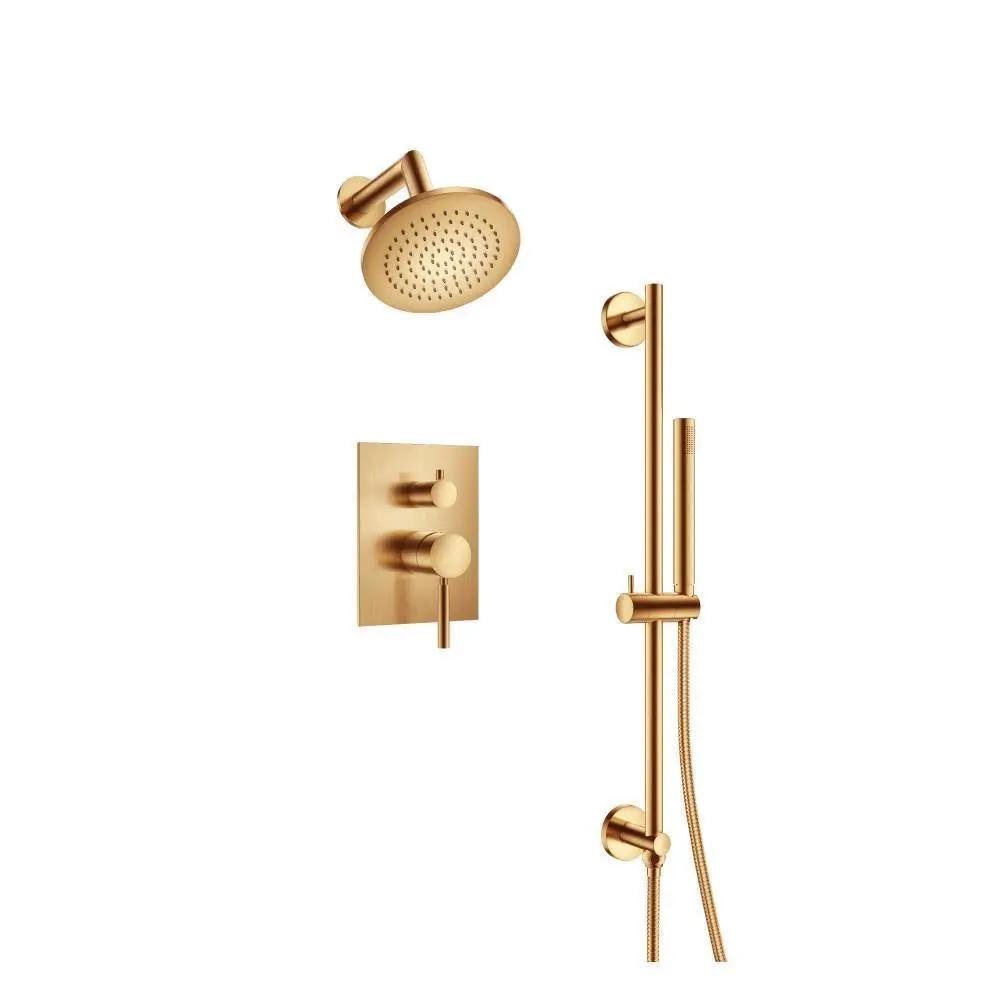 Flusso Serie 100 Two Output Shower Set with Shower Head, Hand Held and Slide Bar by Flusso