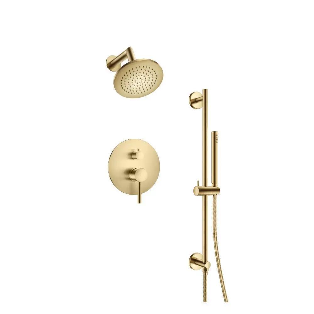 Flusso Serie 100 Two Output Shower Set with Shower Head, Hand Held and Slide Bar by Flusso