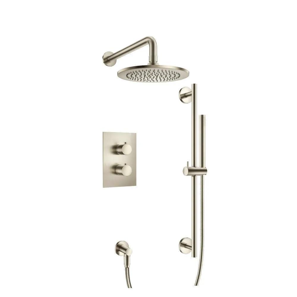 Flusso Serie 100 Two Output Shower Set with Shower Head, Hand Held and Slide Bar by Flusso