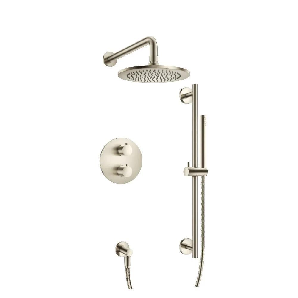 Flusso Serie 100 Two Output Shower Set with Shower Head, Hand Held and Slide Bar by Flusso