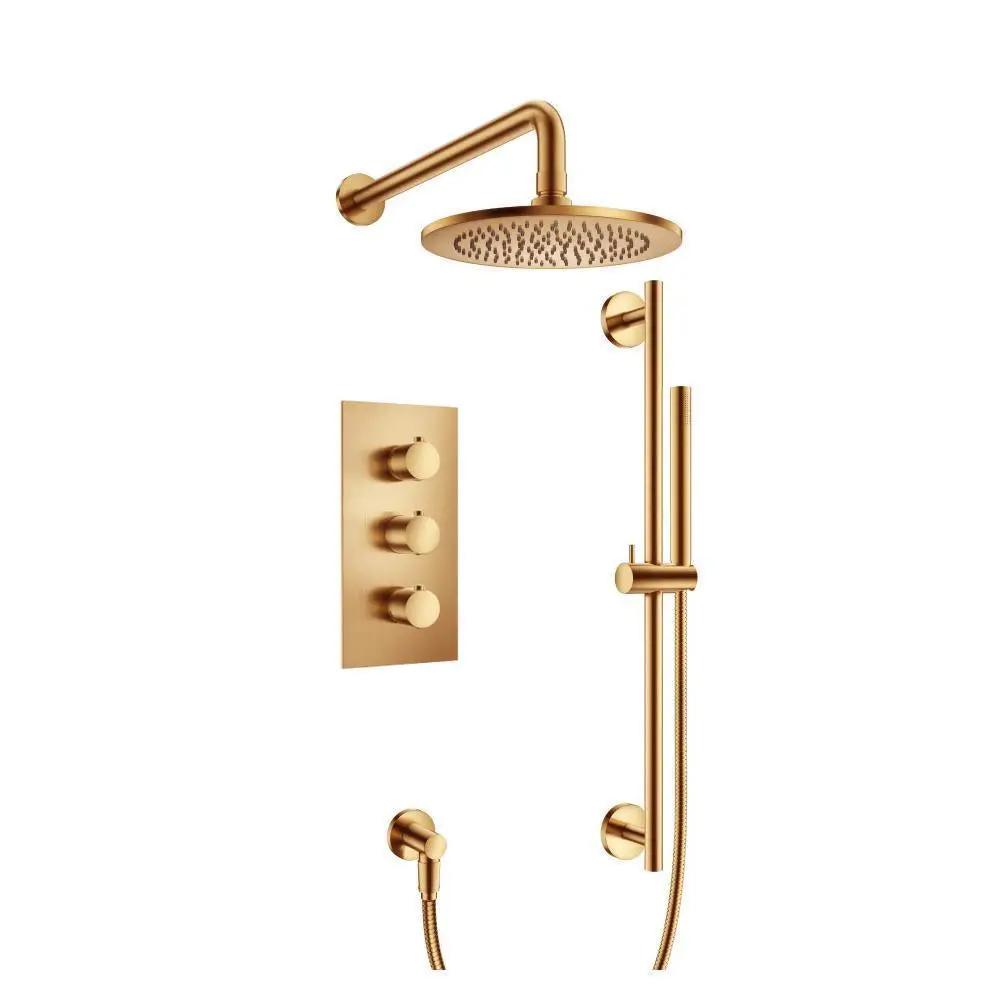 Flusso Serie 100 Two Output Shower Set with Shower Head, Hand Held and Slide Bar by Flusso
