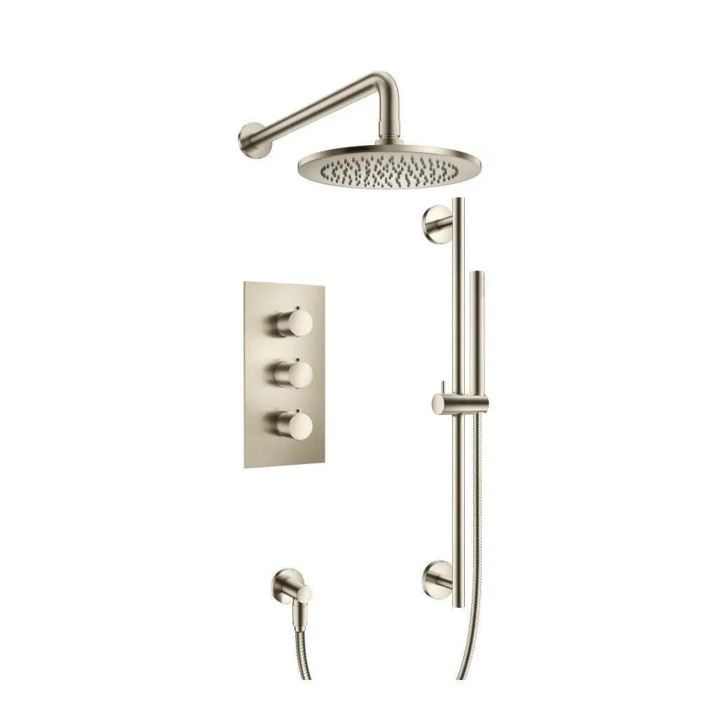 Flusso Serie 100 Two Output Shower Set with Shower Head, Hand Held and Slide Bar by Flusso