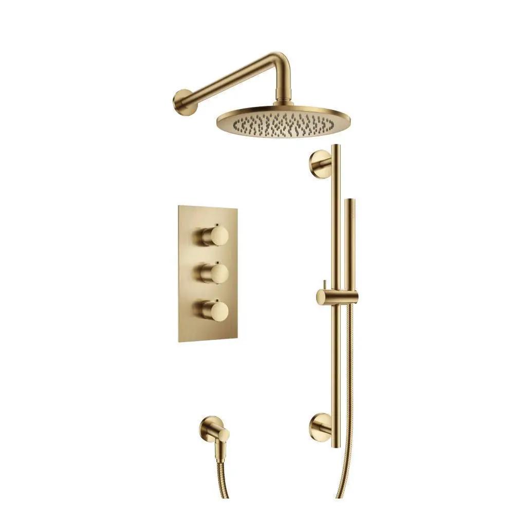 Flusso Serie 100 Two Output Shower Set with Shower Head, Hand Held and Slide Bar by Flusso