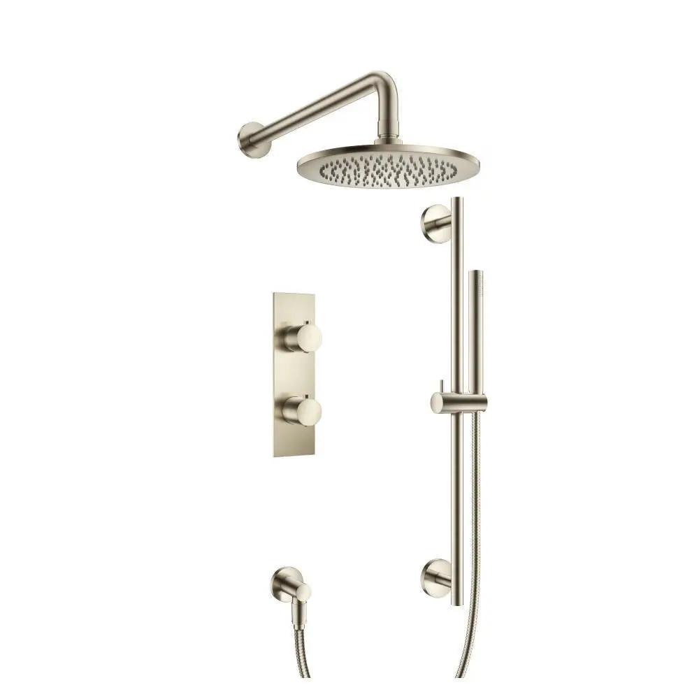 Flusso Serie 100 Two Output Shower Set with Shower Head, Hand Held and Slide Bar by Flusso