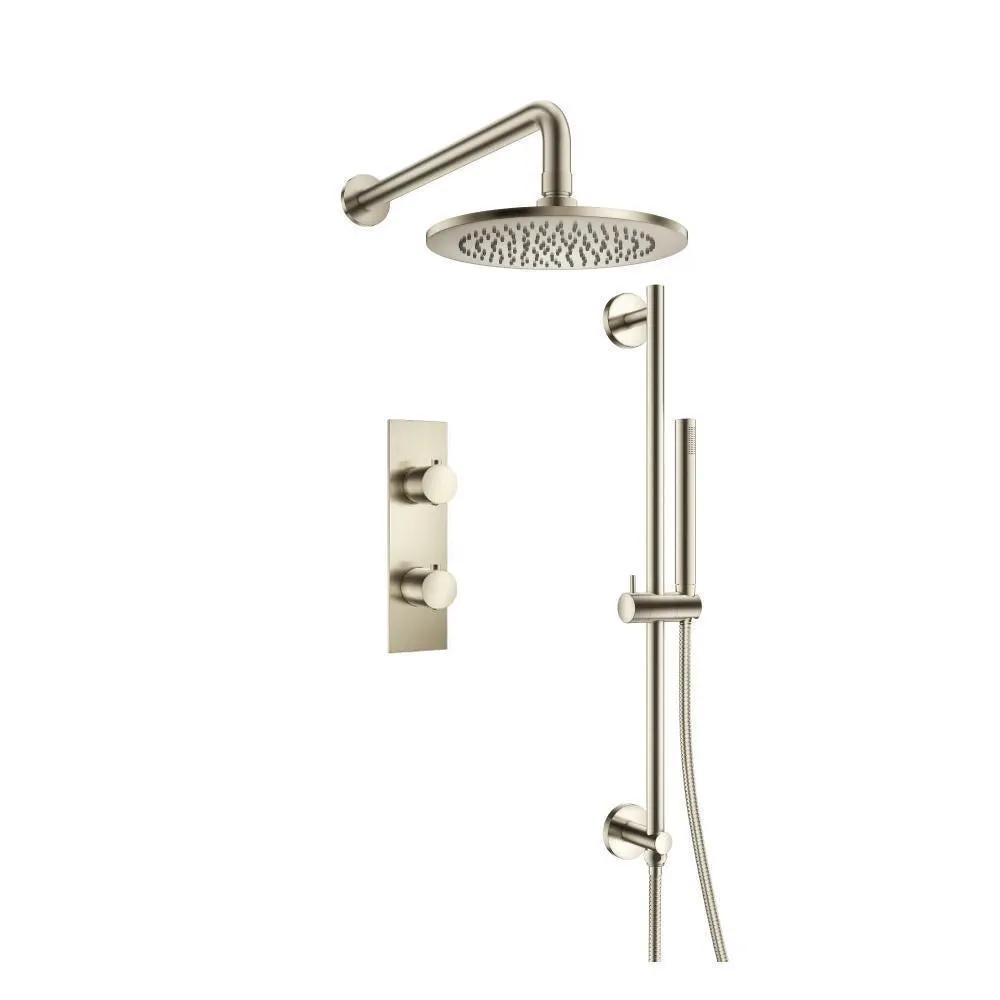 Flusso Serie 100 Two Output Shower Set with Shower Head, Hand Held and Slide Bar by Flusso