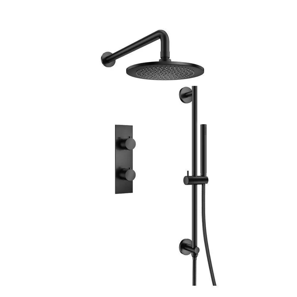 Flusso Serie 100 Two Output Shower Set with Shower Head, Hand Held and Slide Bar by Flusso