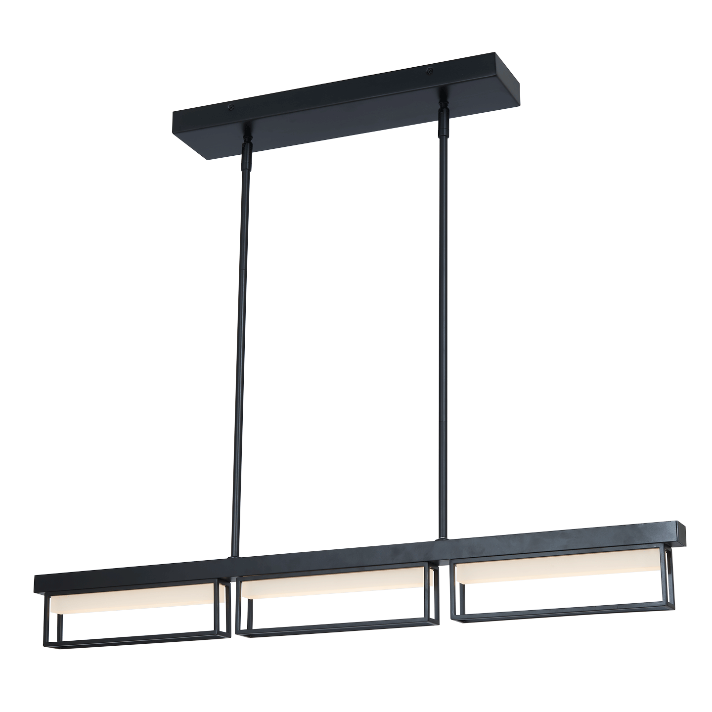Abra Lighting Pane 3- Light Framed Pendant with Frosted Glass Diffuser by Abra Lighting