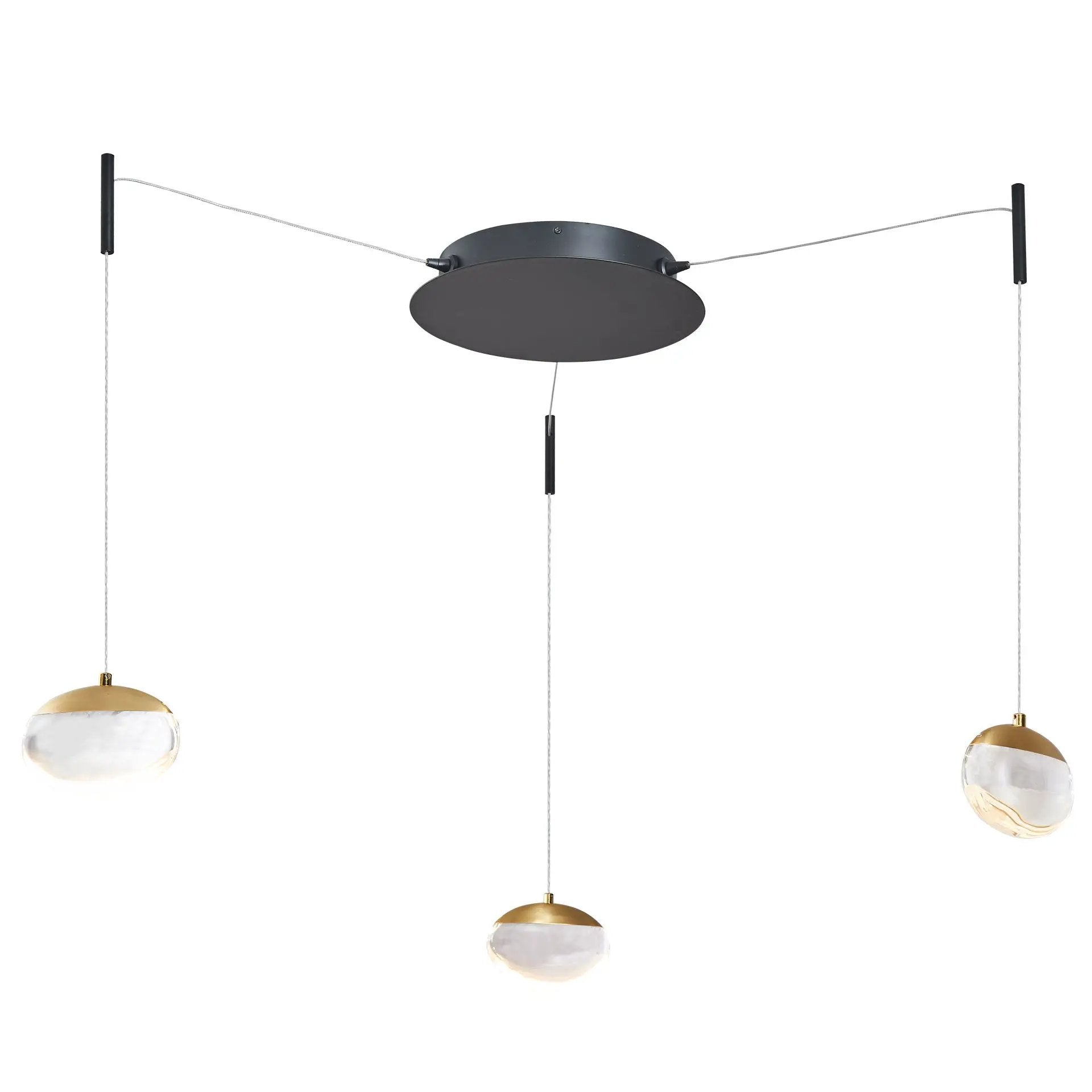 Abra Lighting Athena 3- Light Octopus Pendant with Teardrop Crystal by Abra Lighting