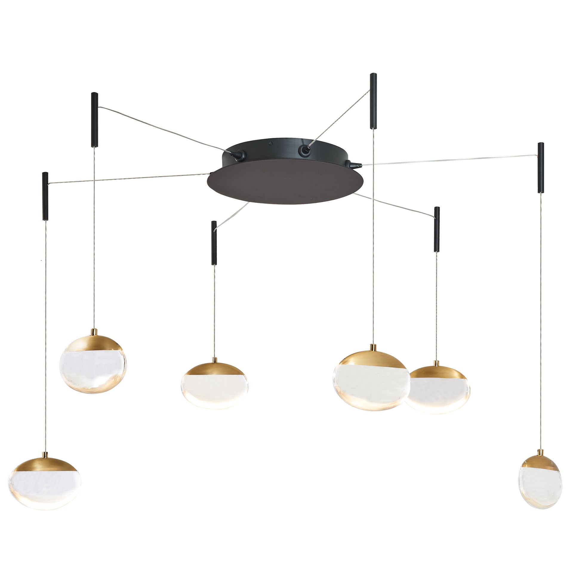 Abra Lighting Athena 6- Light Octopus Pendant with Teardrop Crystal