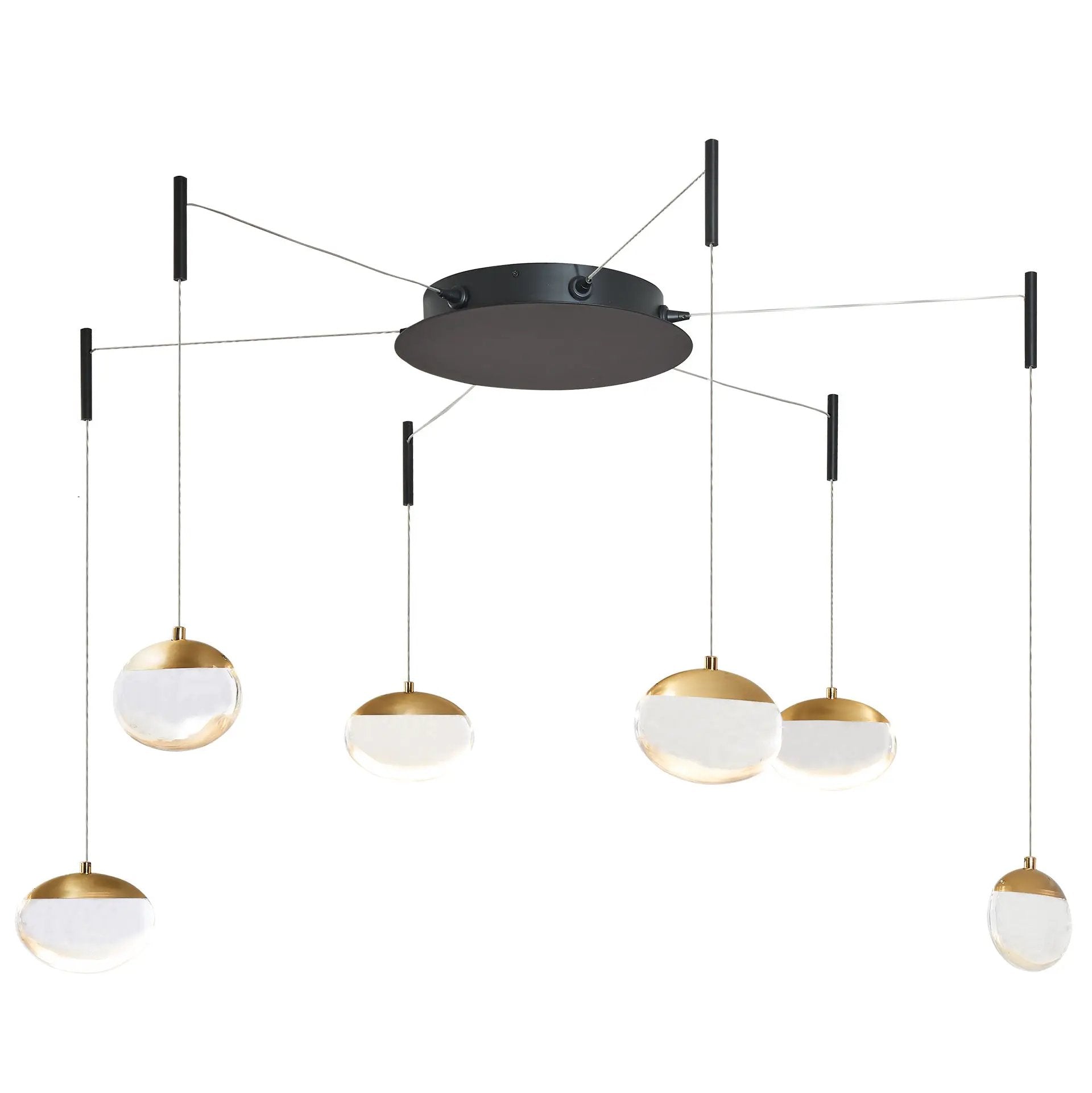 Abra Lighting Athena 6- Light Octopus Pendant with Teardrop Crystal by Abra Lighting