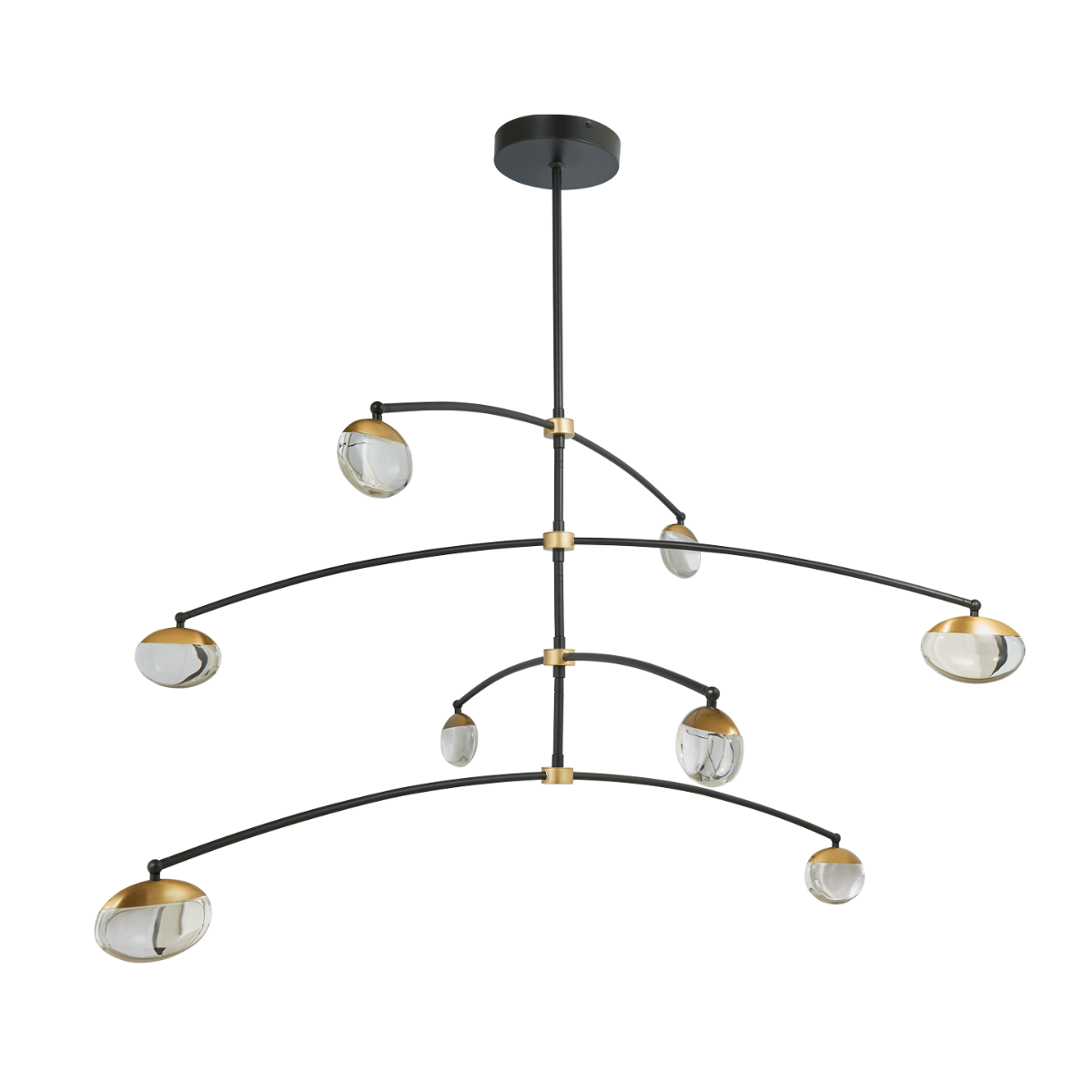 matte black/brushed brass light