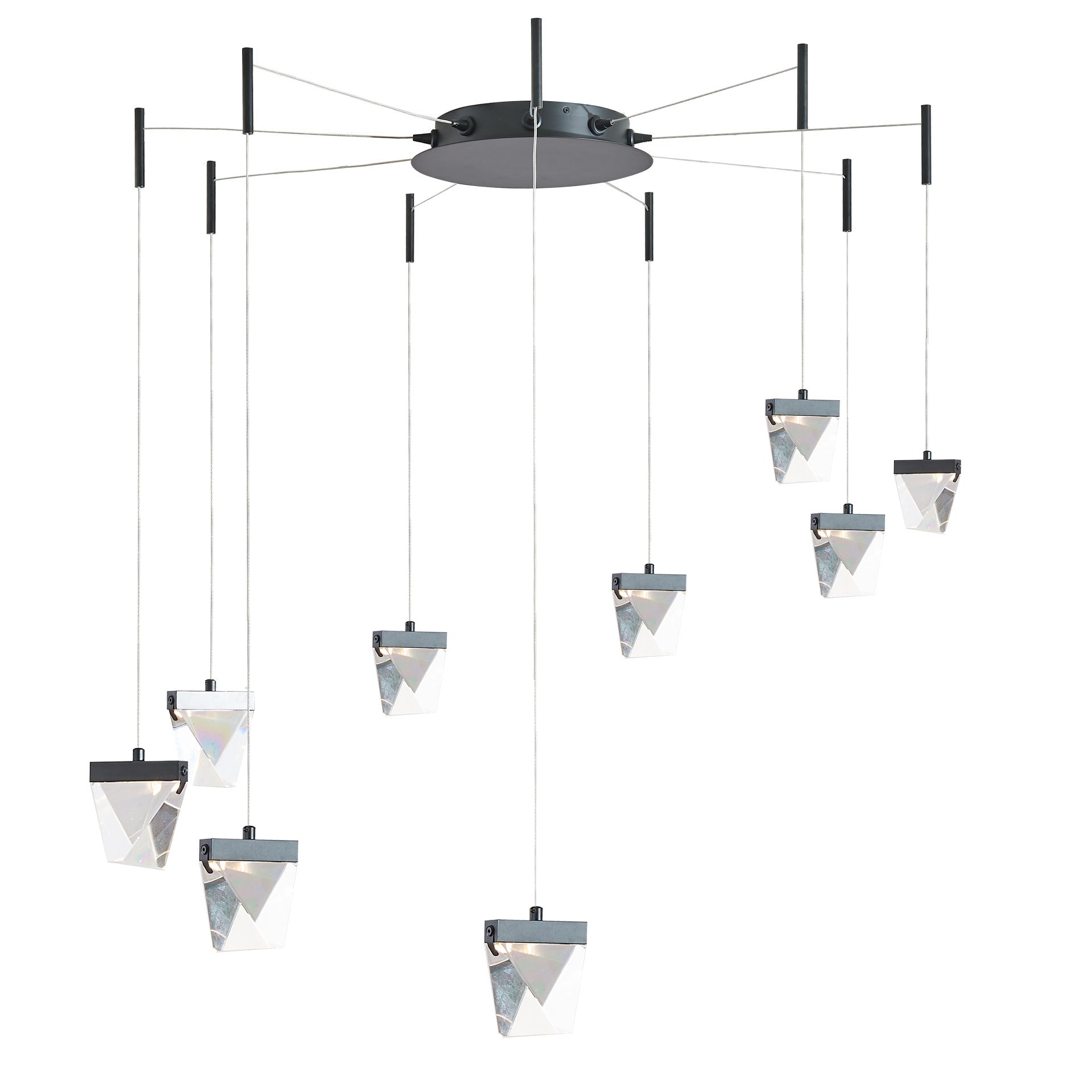 Abra Lighting Atlas 9- Light Octopus Pendant with Diamond Crystal