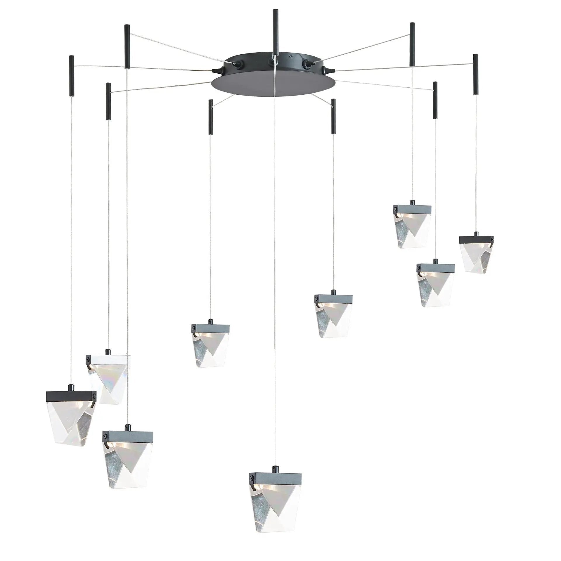 Abra Lighting Atlas 9- Light Octopus Pendant with Diamond Crystal by Abra Lighting
