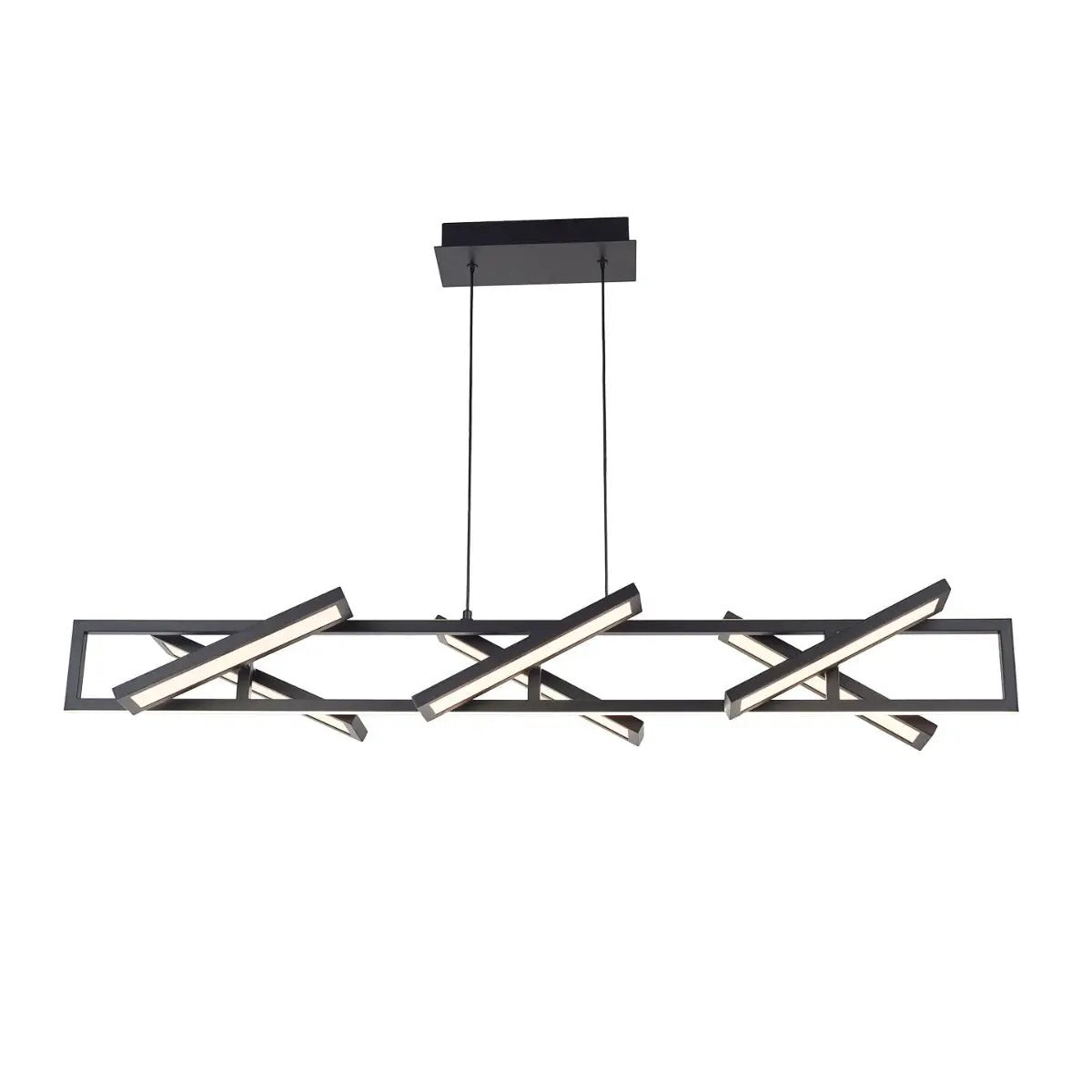 Abra Lighting Helix Rectangular Pendant with Six Pivoting Light Guide Diffusers by Abra Lighting