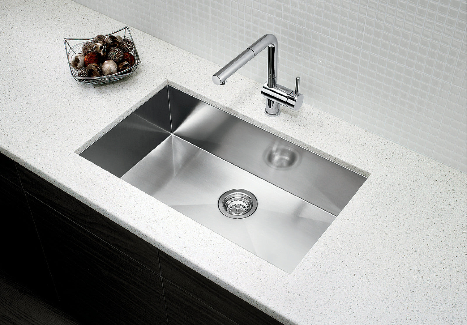 brushed stainless steel sink