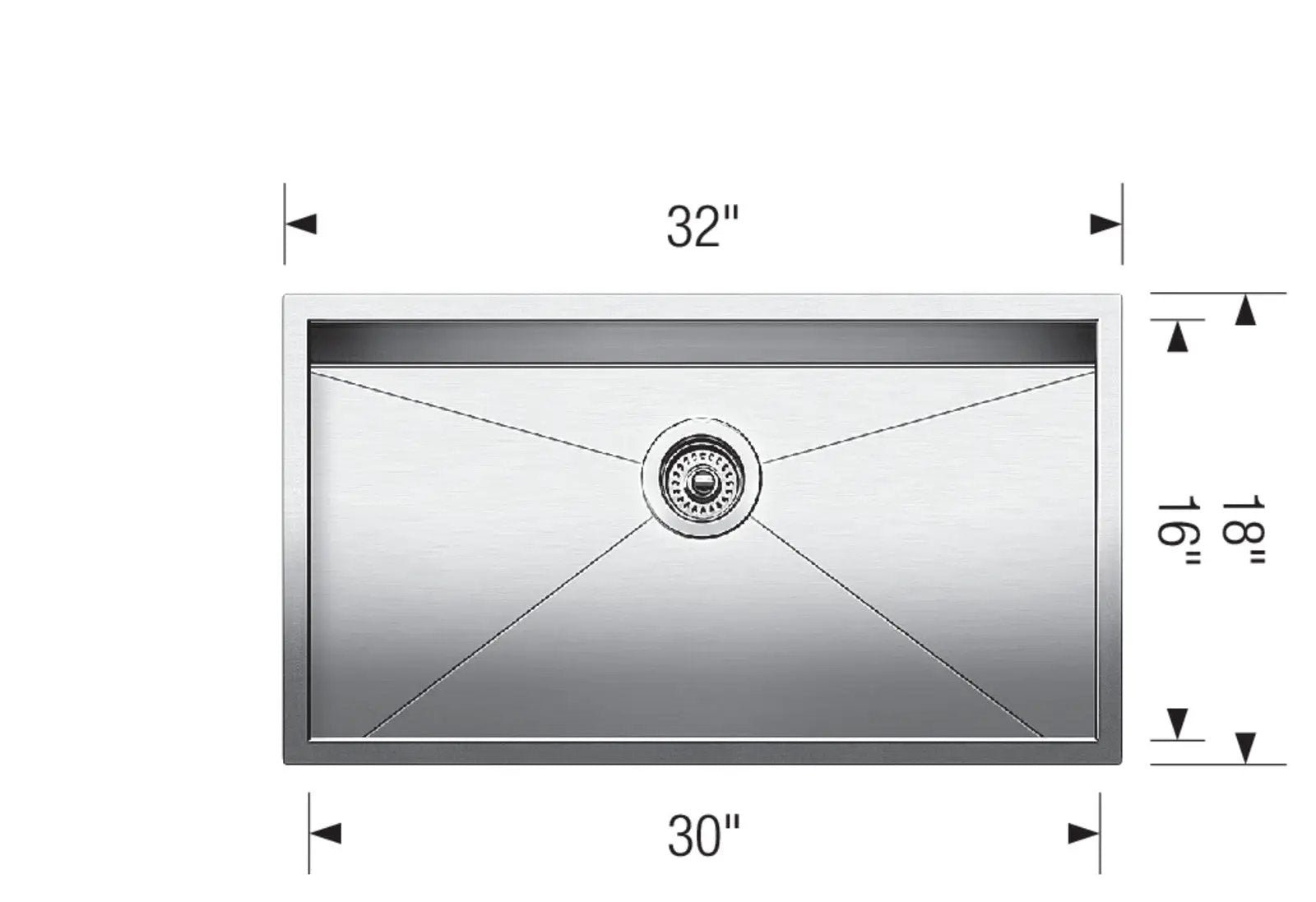 brushed stainless steel sink