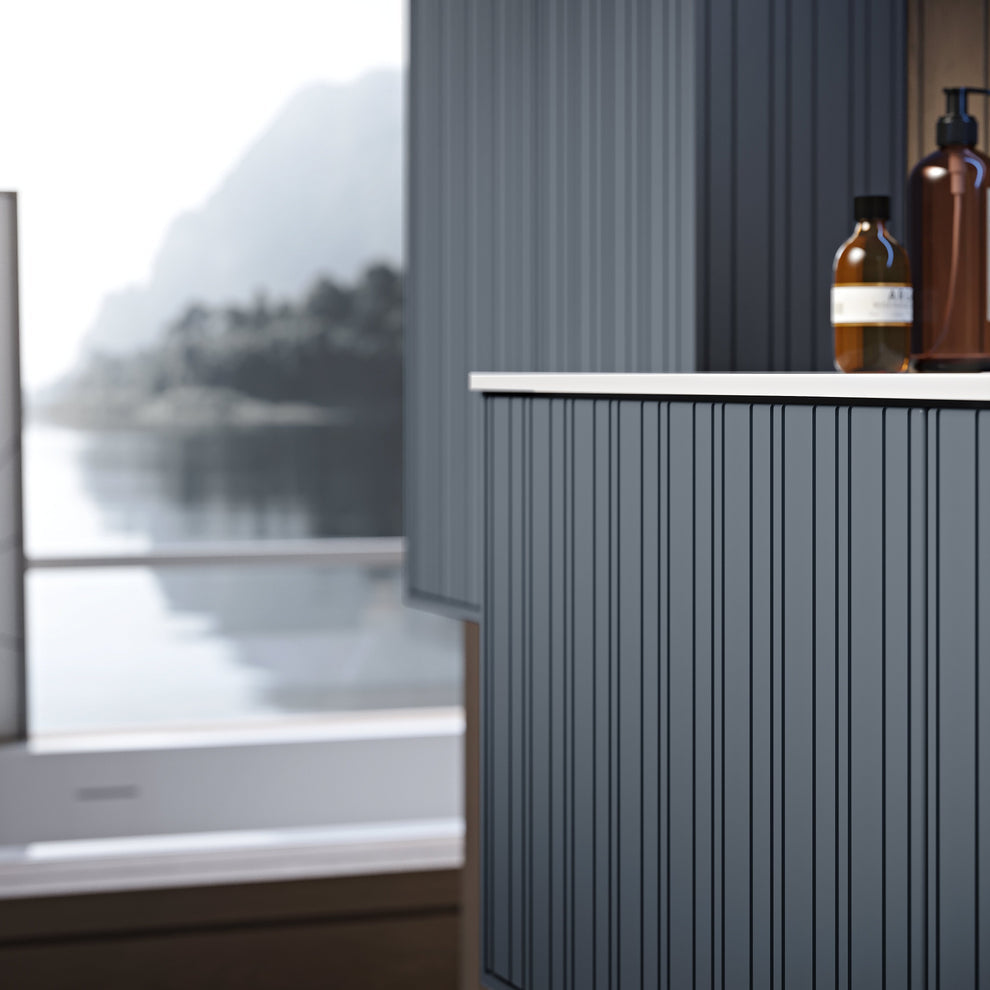 avio blue matte vanity