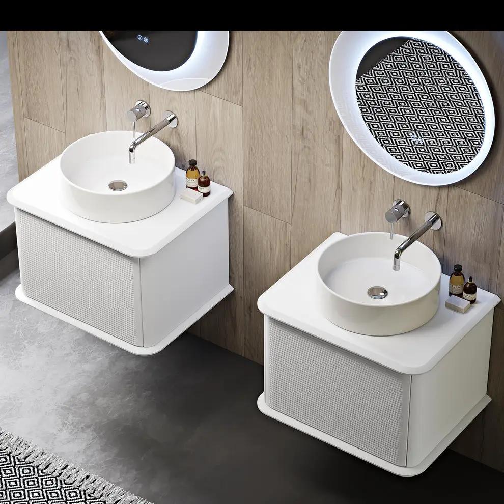 white matte vanity
