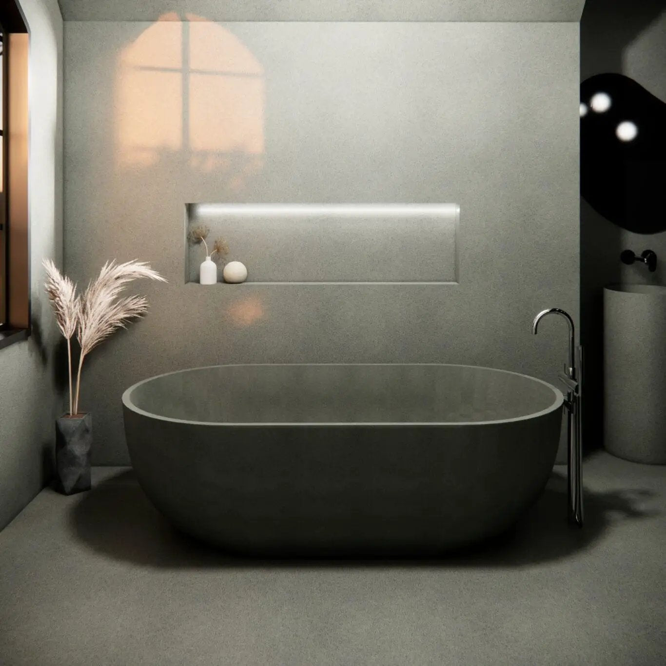 Balux Amari 59 Concrete Freestanding Bathtub by Balux