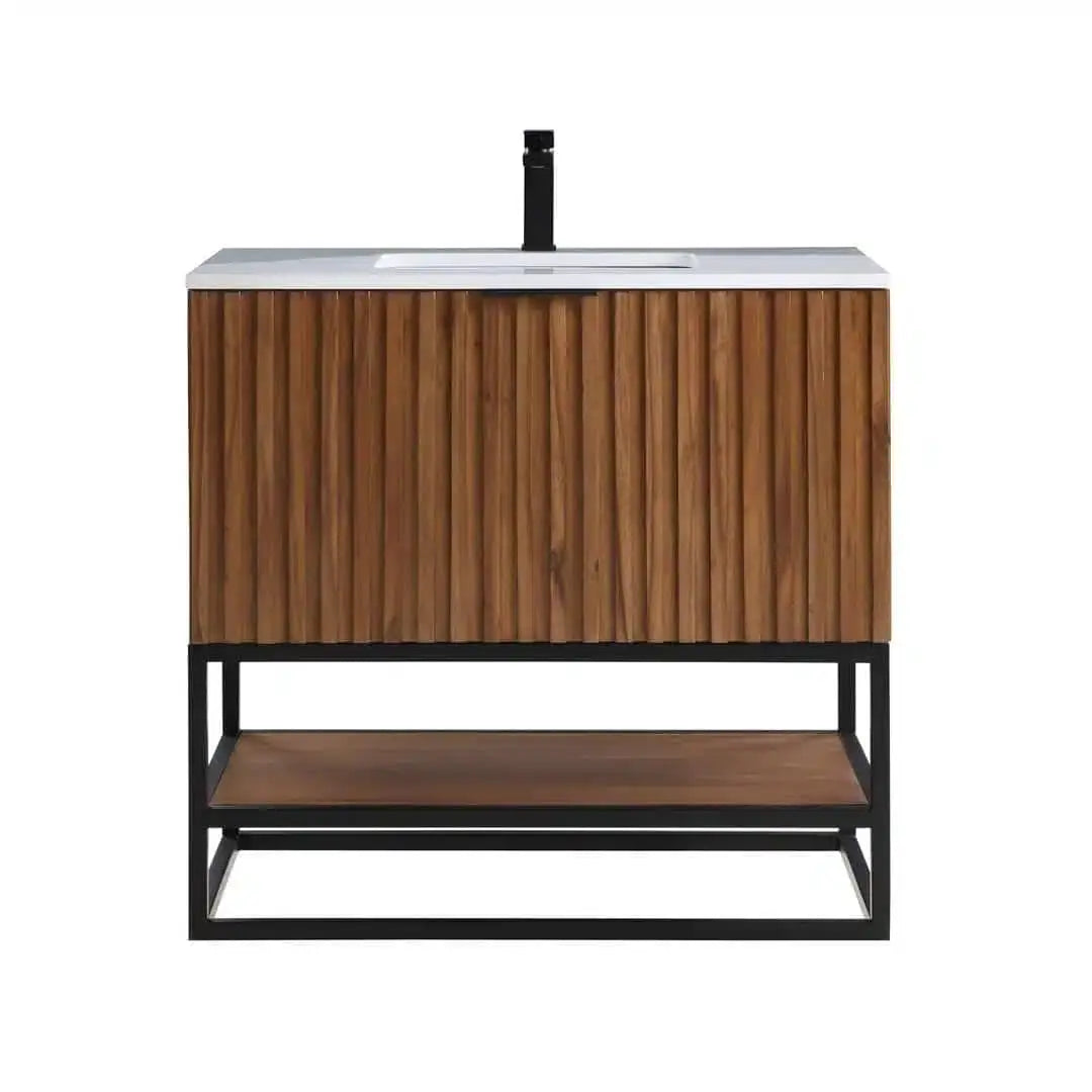white quartz vanity
