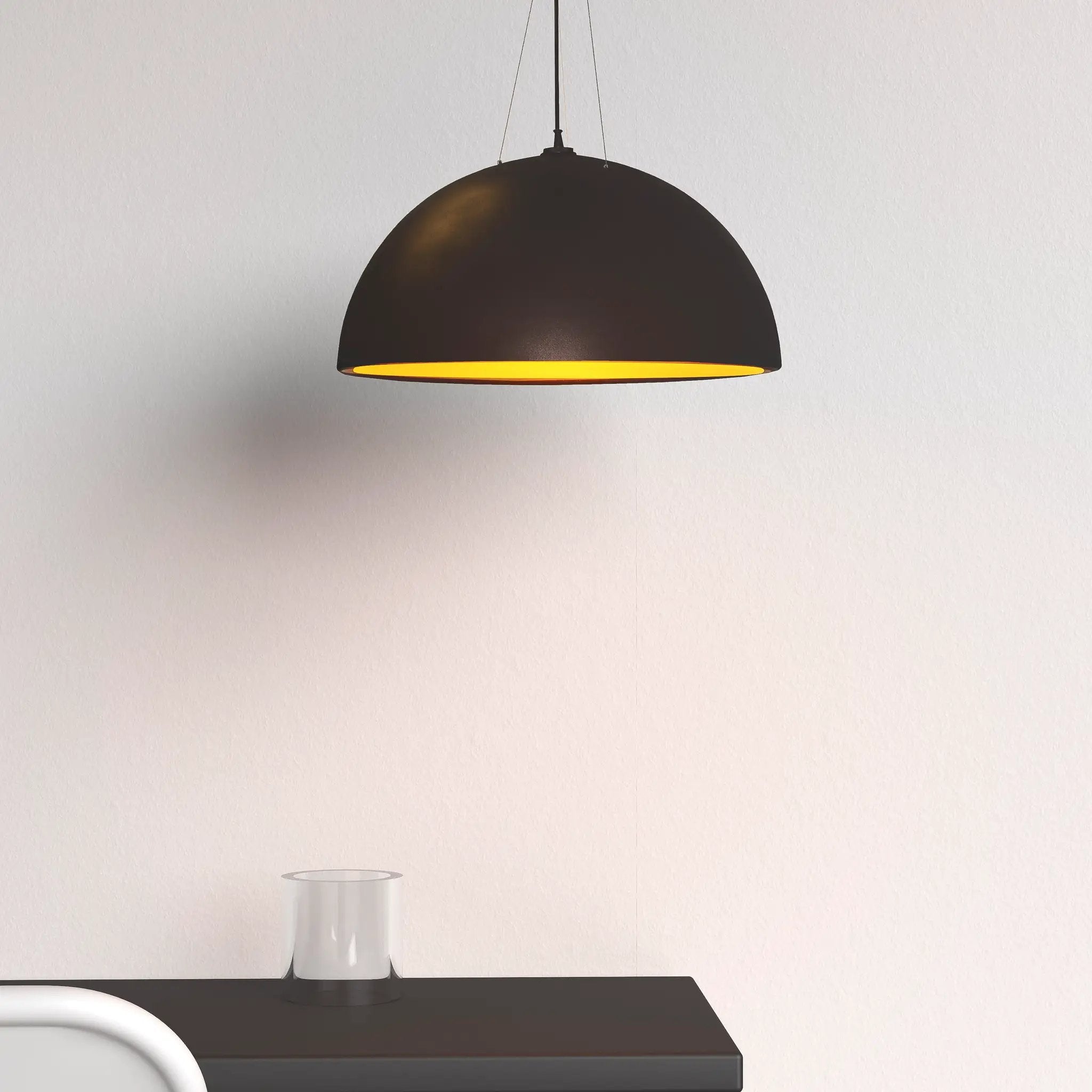 black and gold pendants