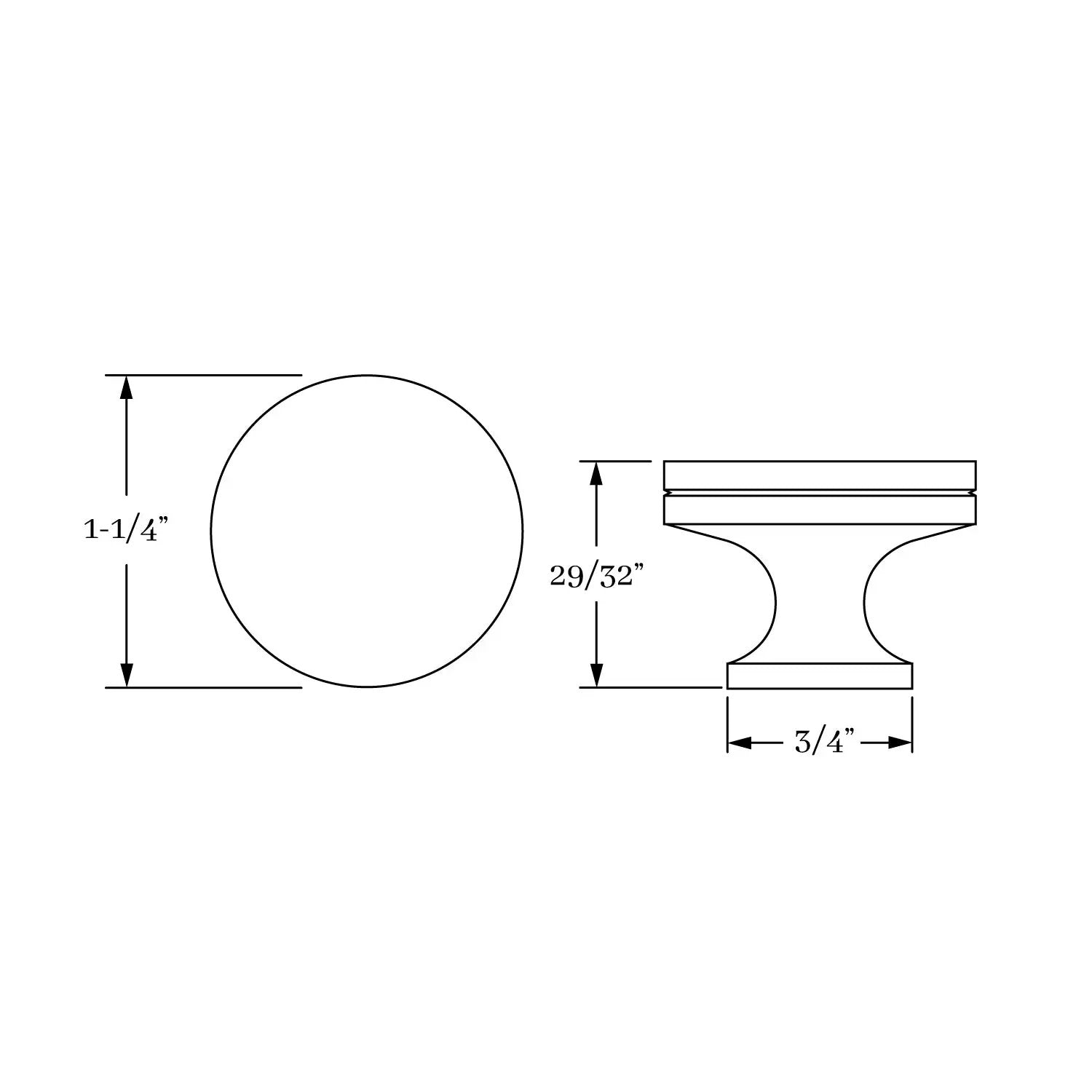 knob dimension