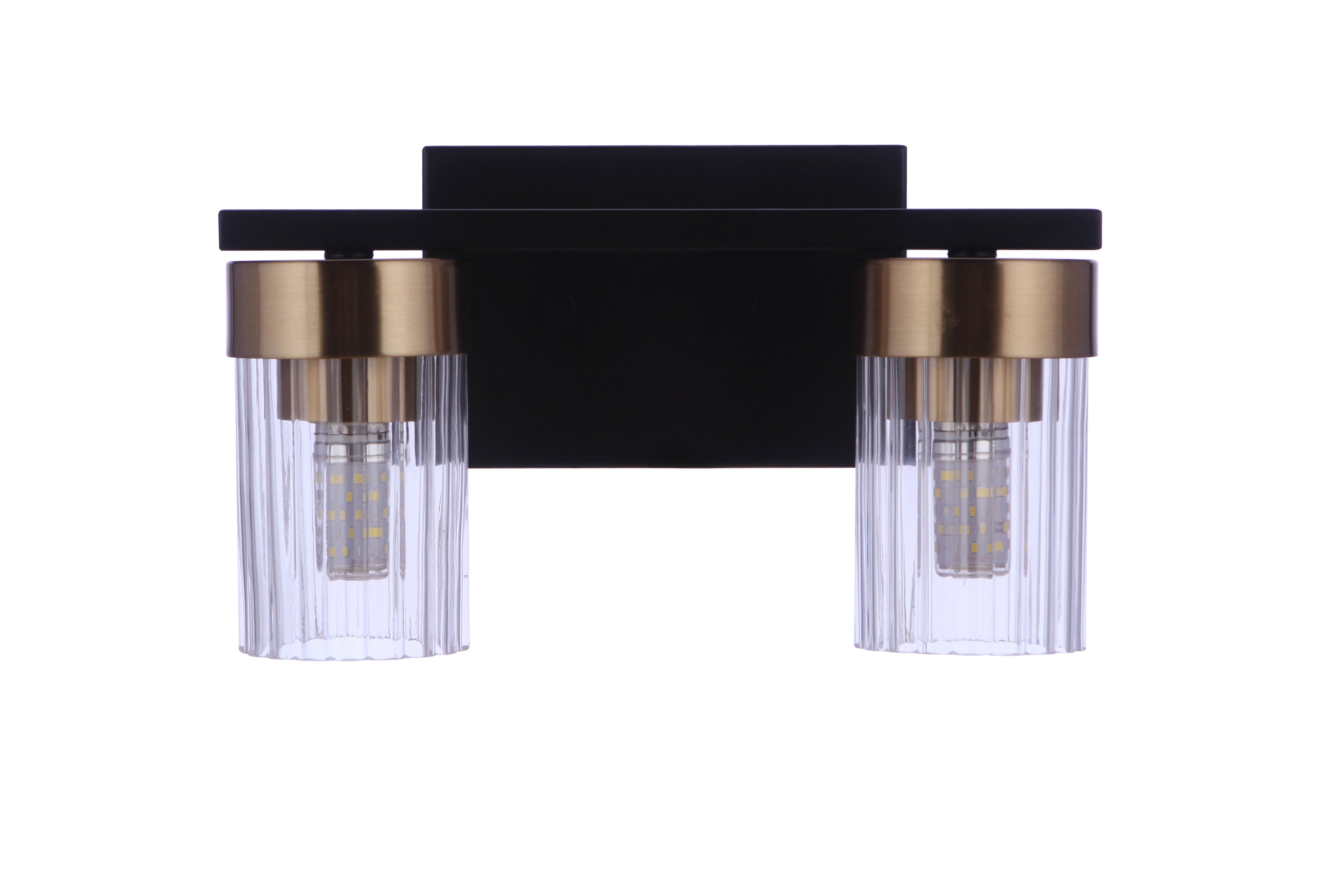 flat black/satin brass wall sconces
