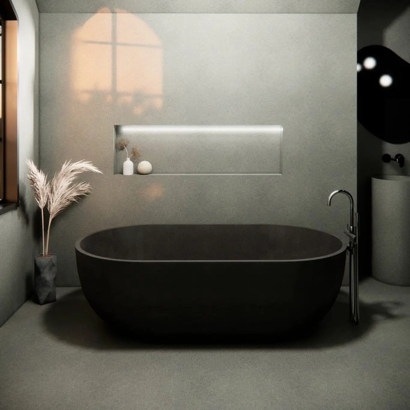 Balux Amari 72 Concrete Freestanding Bathtub by Balux