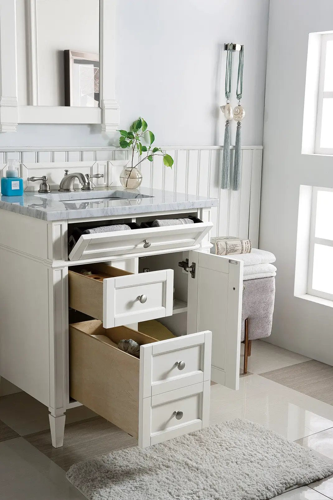 bright white vanity